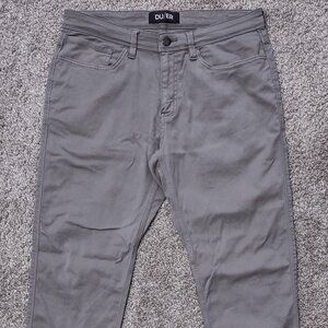 DU/ER DUER Jeans Mens 33x28.5 T2X Slim Fit Stretch Pants Chino Gray Lightweight